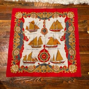 Italian made cotton scarf nautical theme